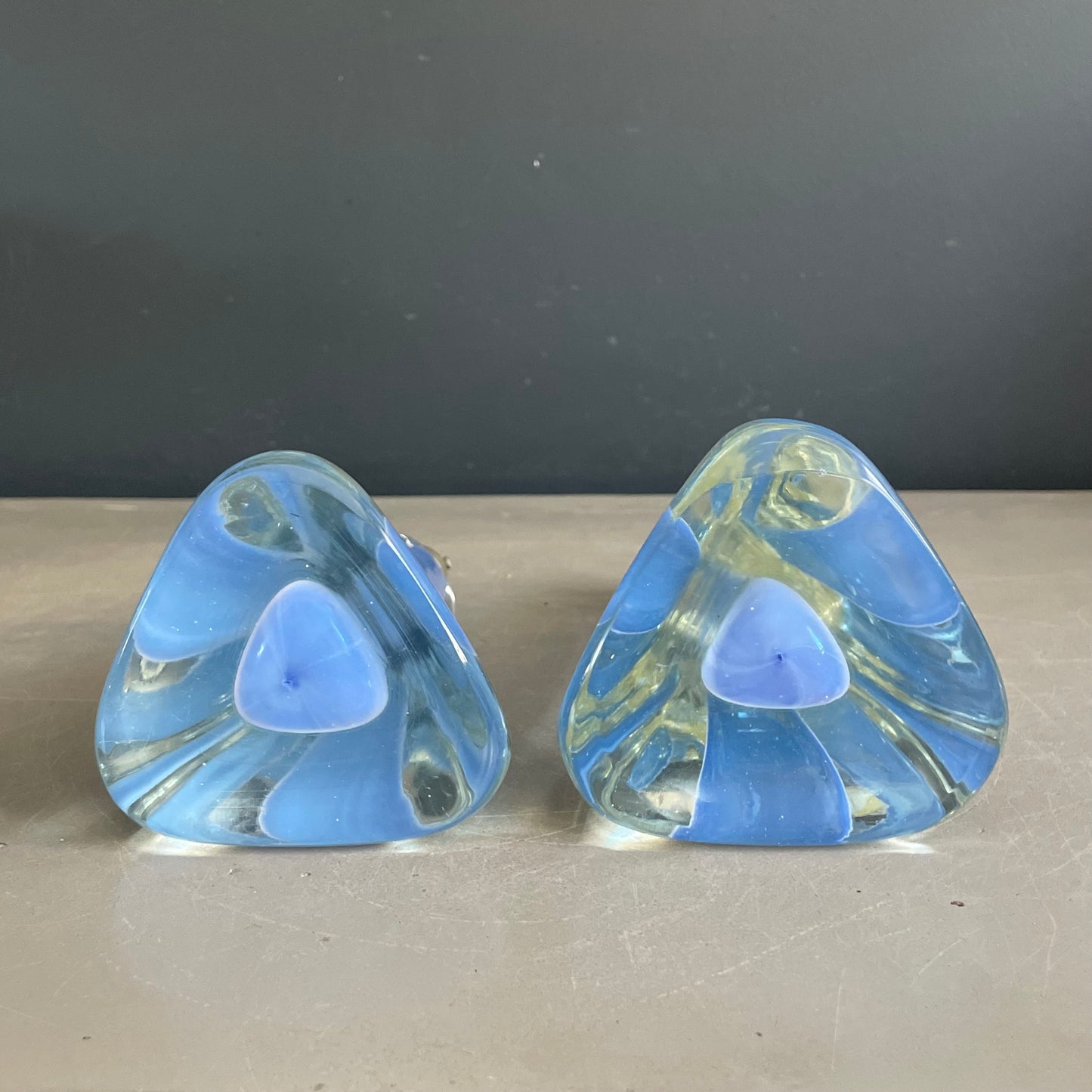 Ensemble en verre soufflé bicolore - Ref 1070