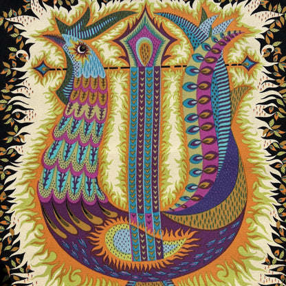 Tapisserie "l’oiseau lyre" de Michèle Ray, n68/100, années 70, Aubusson - Ref 1296