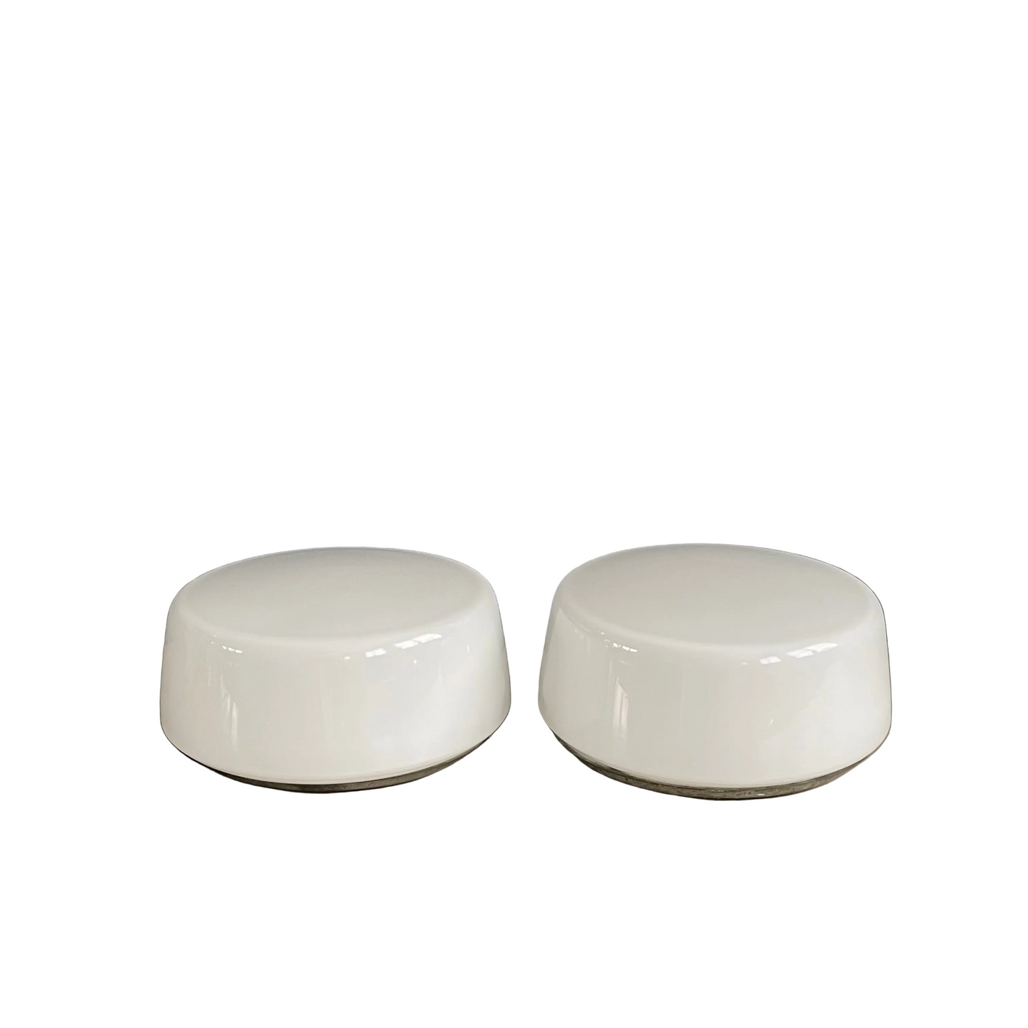 Paire de plafonniers globes en verre blanc - Ref 1175