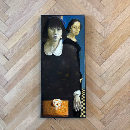 Tableau huile sur toile "La boîte à poudre", J. Harding - Ref 1343