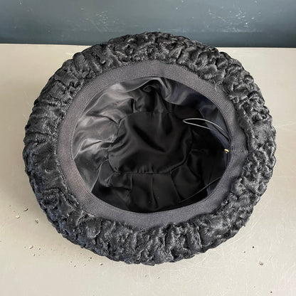 Chapeau toque en astrakan et daim - Ref 1080