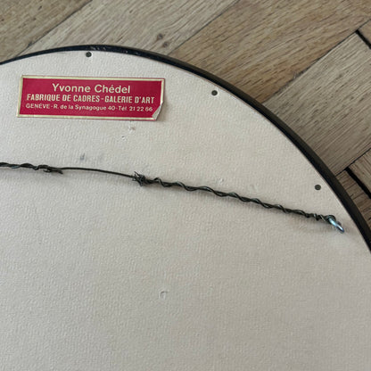 Paire de broderies médaillon romantiques encadrées - Ref 1237