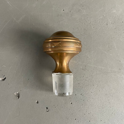 Bouteille flacon en verre ciselé et cuivre - Ref 1178