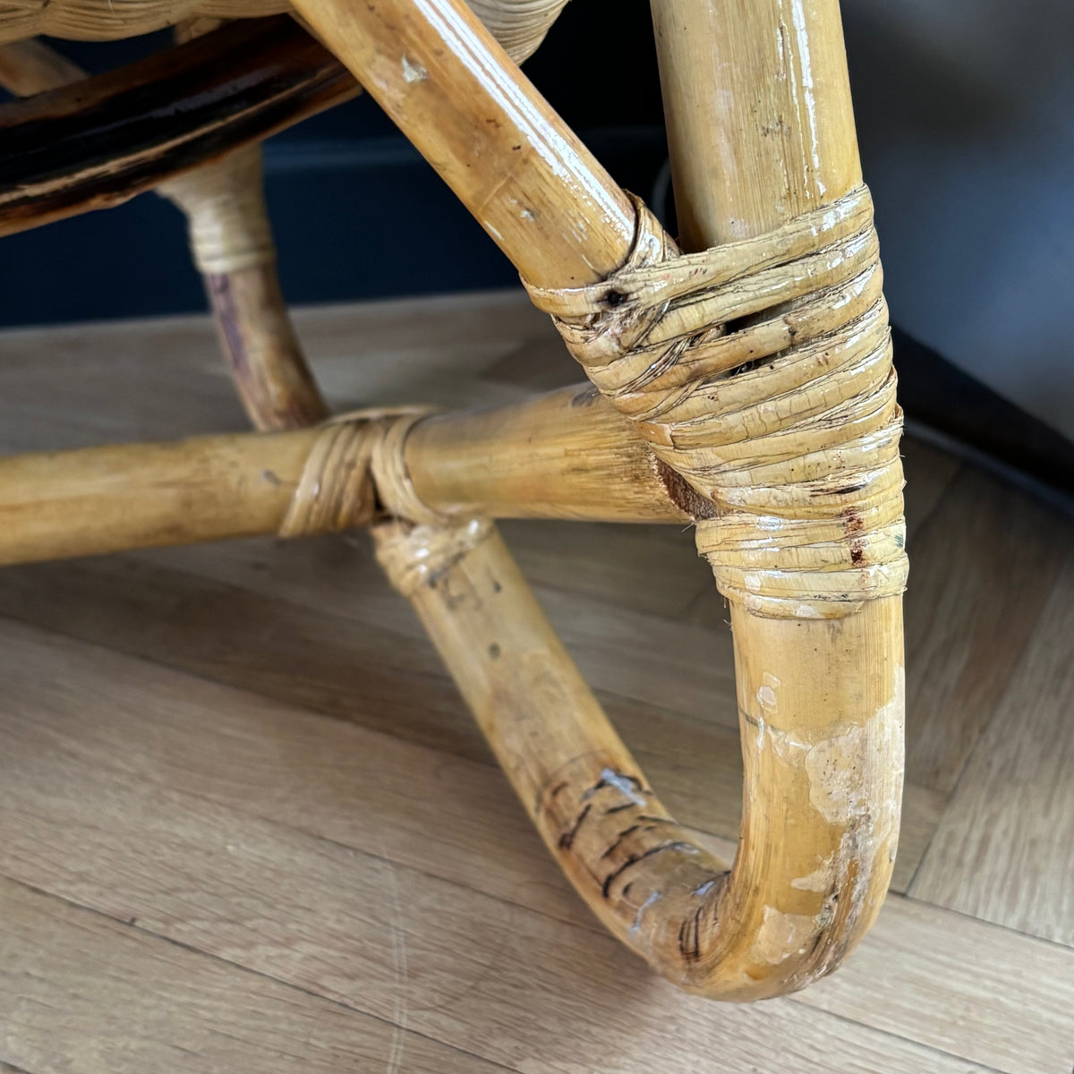 Fauteuil enfant en bambou et rotin - Ref 1379