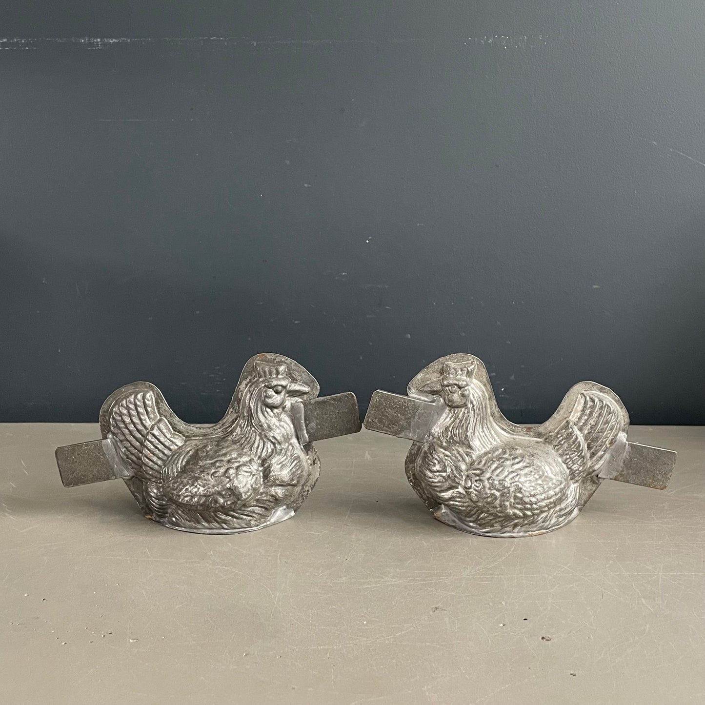Moule poule en métal étamé ancien - Letang Fils - Modèle 941 - Ref 1171