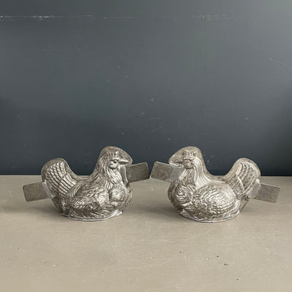 Moule poule en métal étamé ancien - Letang Fils - Modèle 941 - Ref 1171