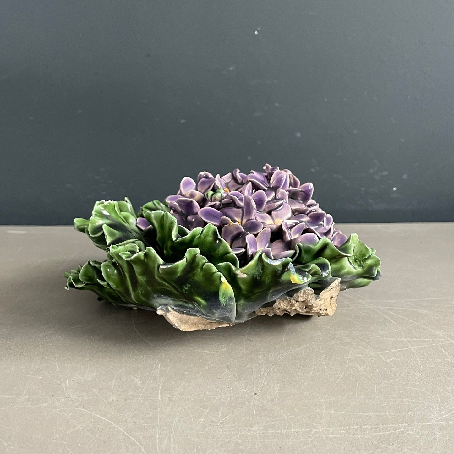 Grande fleur d’hortensia en barbotine de porcelaine - Ref 1161