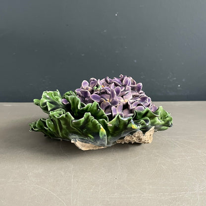 Grande fleur d’hortensia en barbotine de porcelaine - Ref 1161