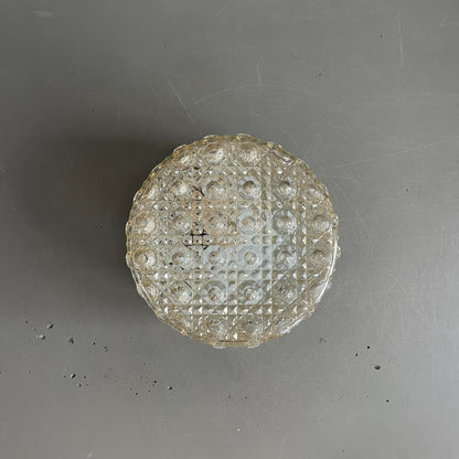 Plafonnier ou applique en verre moulé ambré - Ref 1180