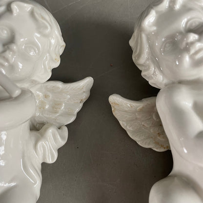 Paire d’anges en porcelaine à suspendre - Ref 1154