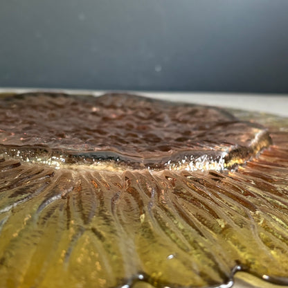 Assiette tournesol en arcopal ambré - Ref 1398
