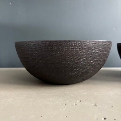 Paire de bols vide-poche en métal laqué noir - Ref 1249
