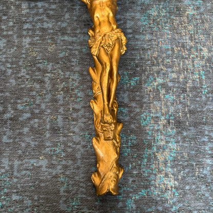 Crucifix doré en céramique - 55cm - Ref 1335