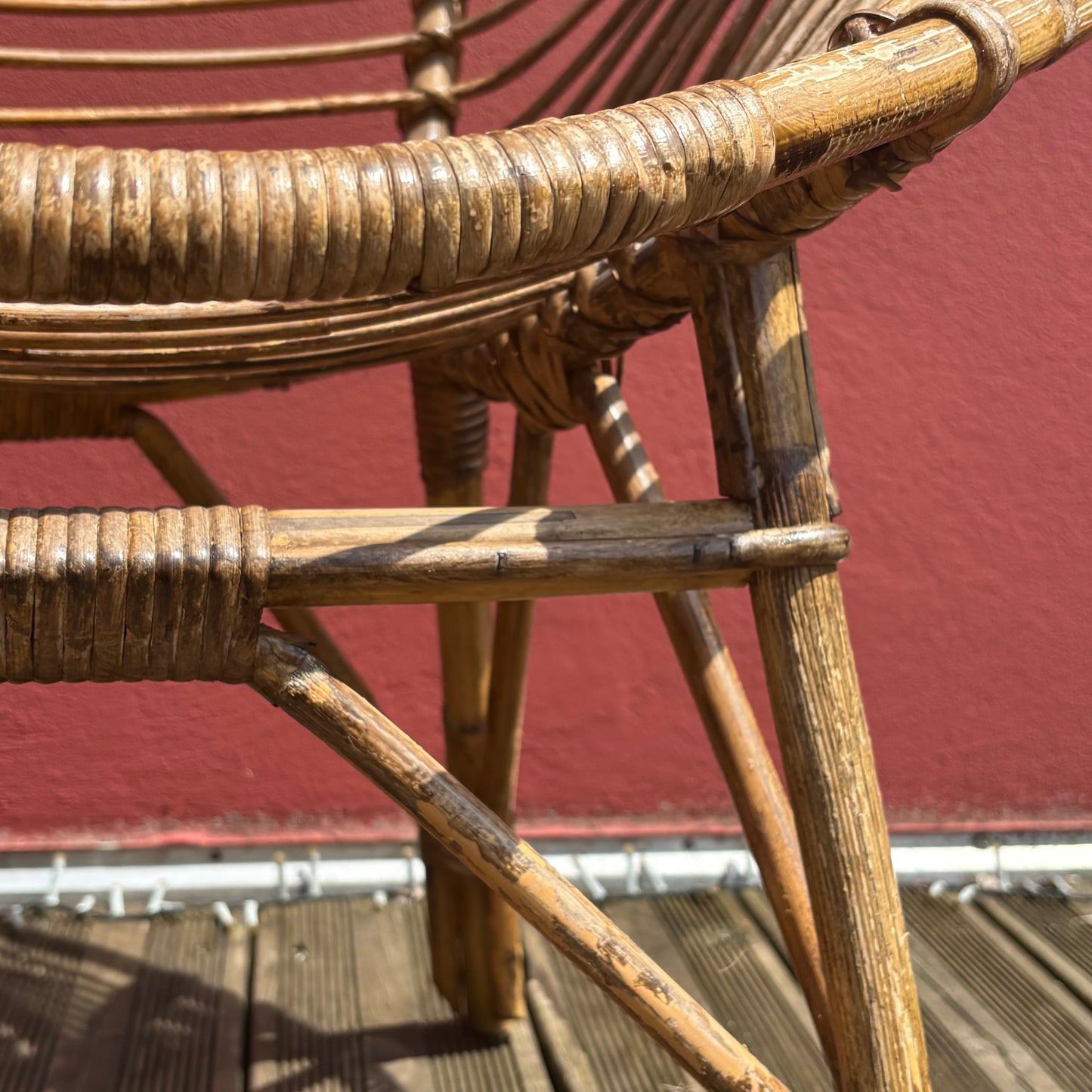 Paire de fauteuils en bambou et rotin vintage, style Riviera, années 60-70 - Ref 1257