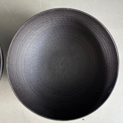 Paire de bols vide-poche en métal laqué noir - Ref 1249