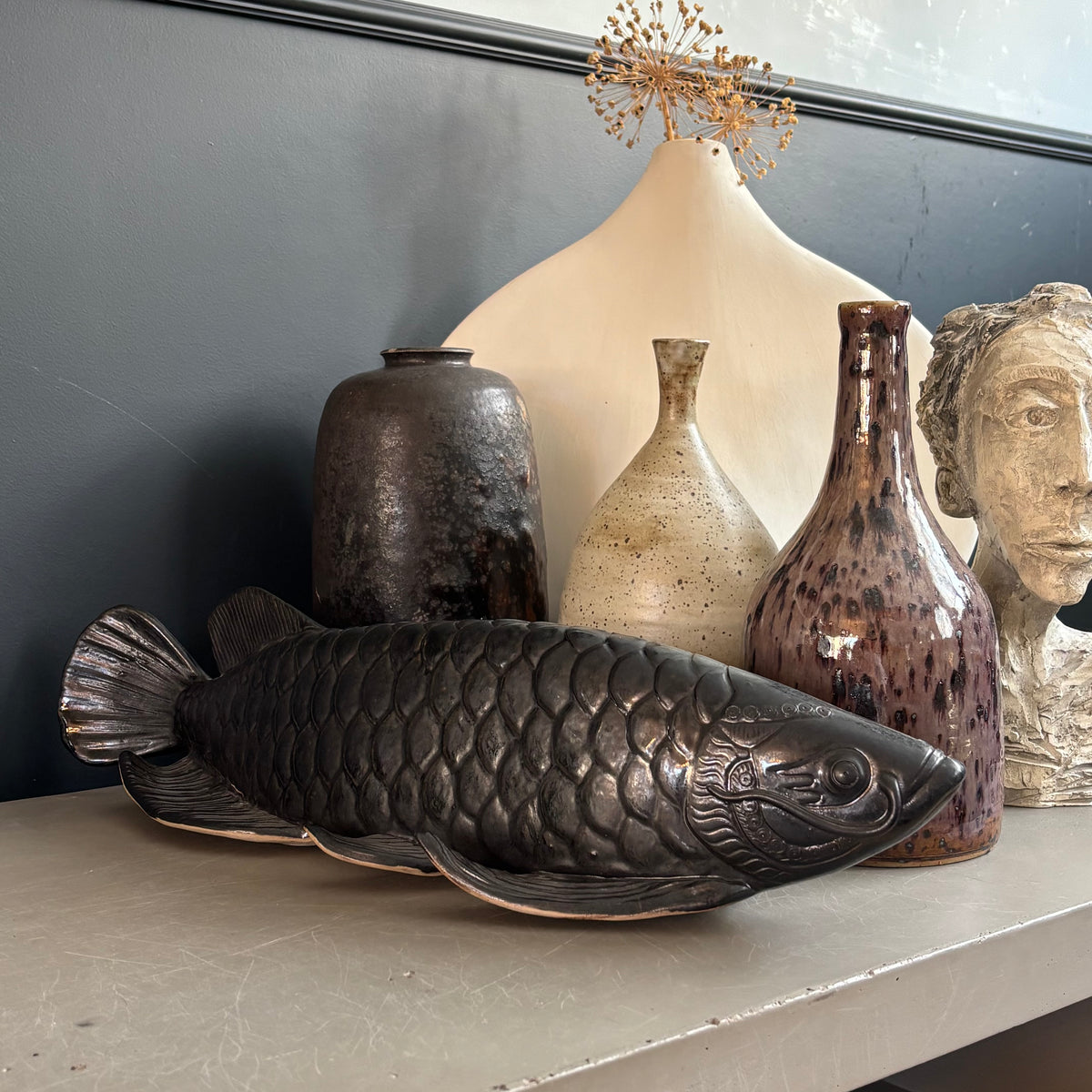 Poisson carpe en céramique - Ref 1344