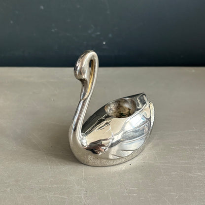 Lot de 6 bougeoirs cygnes en métal argenté - Ref 1388