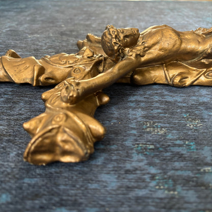 Crucifix doré en céramique - 55cm - Ref 1335