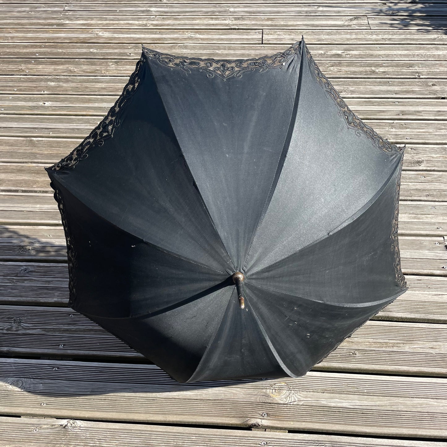 Ombrelle en soie noire 1900 - Ref 1100