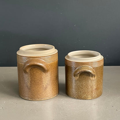 2 pots à condiments en grès émaillé - Ref 1083