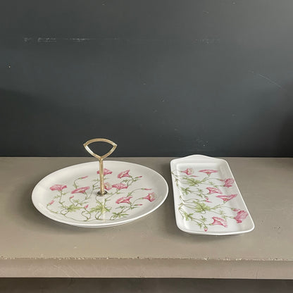 Lot de 2 plats en porcelaine Pillivuyt motif Liserons - Ref 1135
