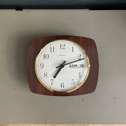 Horloge calendrier murale vintage en formica - Beroz - Ref 1196