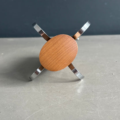 Cintre à ceintures en bois et inox - Ref 1262