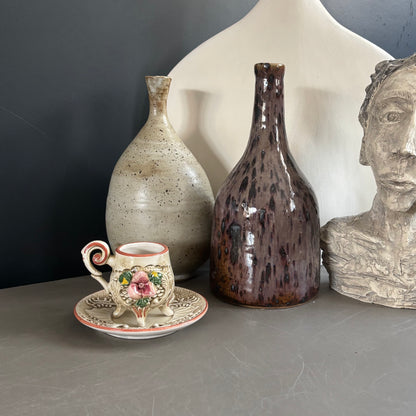 Tasse à café avec soucoupe de Capodimonte, Italie, années 50 - Ref 1215
