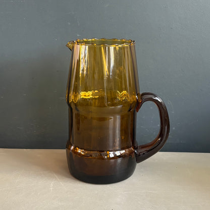 Service à eau en verre ambré texturé, 1 pichet + 5 verres - Ref 1399