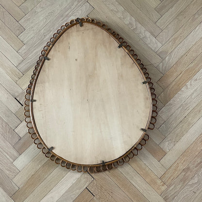 Grand miroir vintage en rotin et bambou - Ref 1211