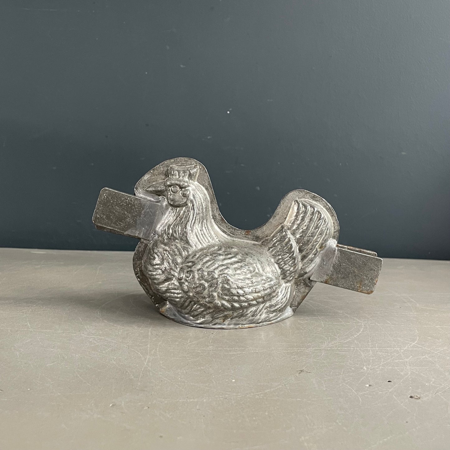 Moule poule en métal étamé ancien - Letang Fils - Modèle 941 - Ref 1171