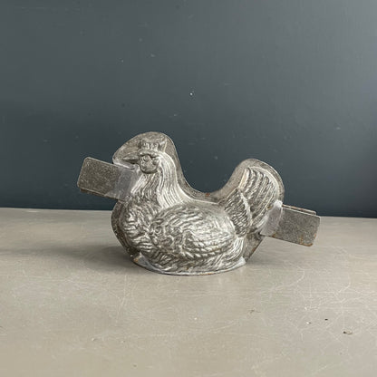 Moule poule en métal étamé ancien - Letang Fils - Modèle 941 - Ref 1171