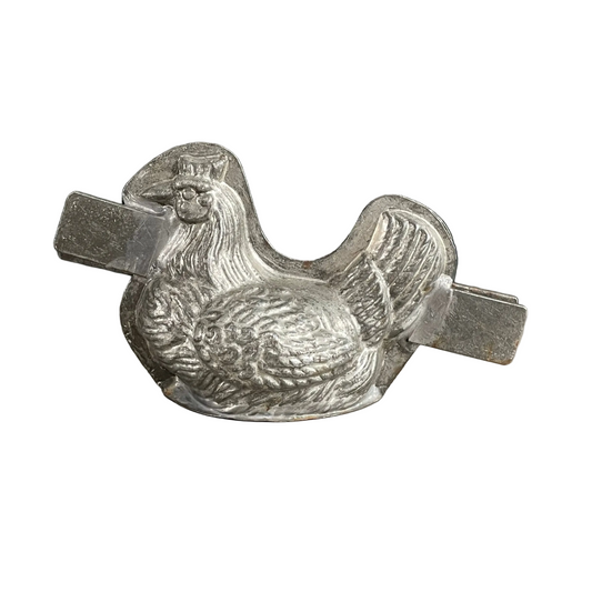 Moule poule en métal étamé ancien - Letang Fils - Modèle 941 - Ref 1171