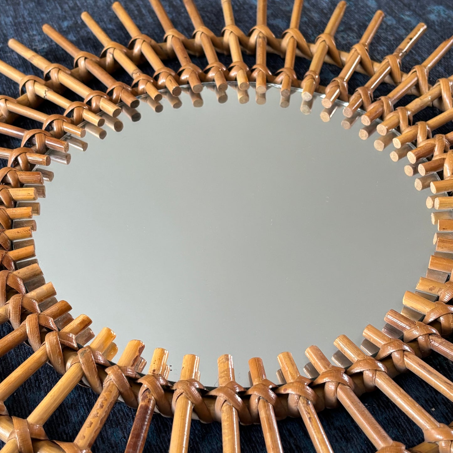 Miroir soleil en rotin - Ref 1294