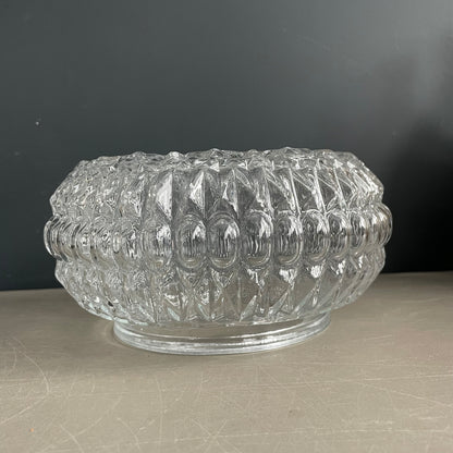 Paire de plafonniers / appliques en verre moulé + 1 globe seul - Ref 1179