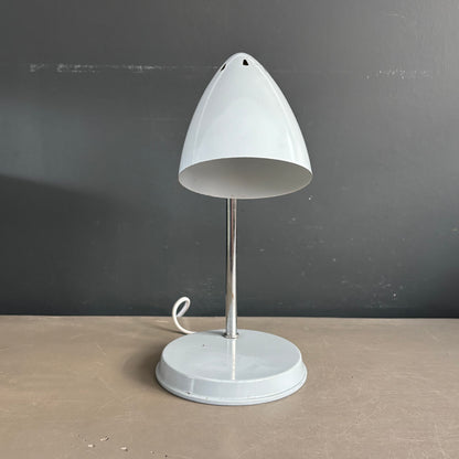 Lampe de bureau vintage Kompernass orientable en métal laqué gris perle - Ref 1270