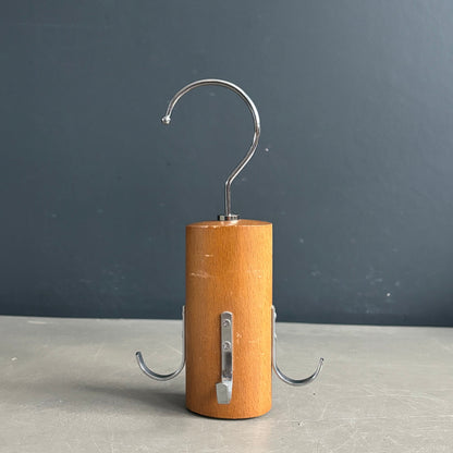 Cintre à ceintures en bois et inox - Ref 1262