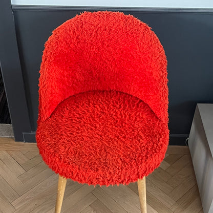 Chaise moumoute orange vintage - Ref 1099