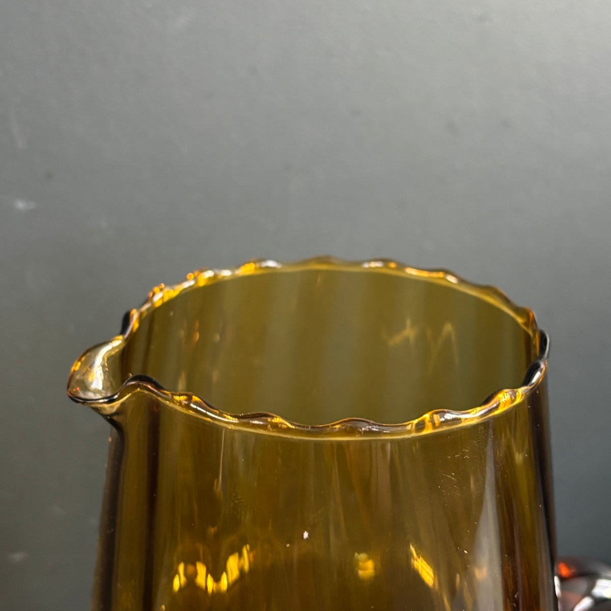 Service à eau en verre ambré texturé, 1 pichet + 5 verres - Ref 1399