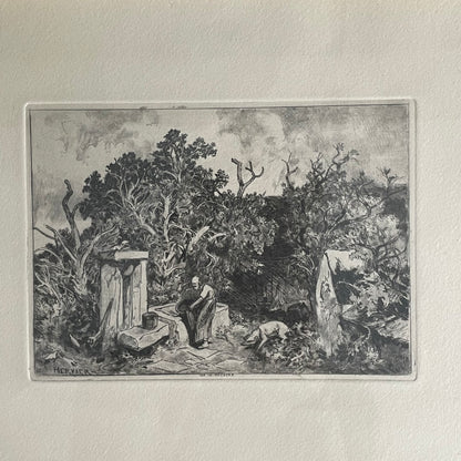 Gravure Louis Hervier imprimé par Charles Delâtre - Ref 1148