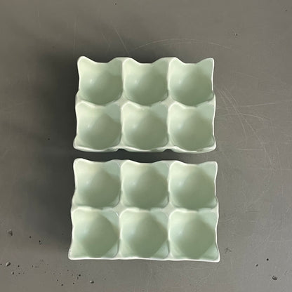 Lot de 2 boîtes à oeufs en céramique- Ref 1124
