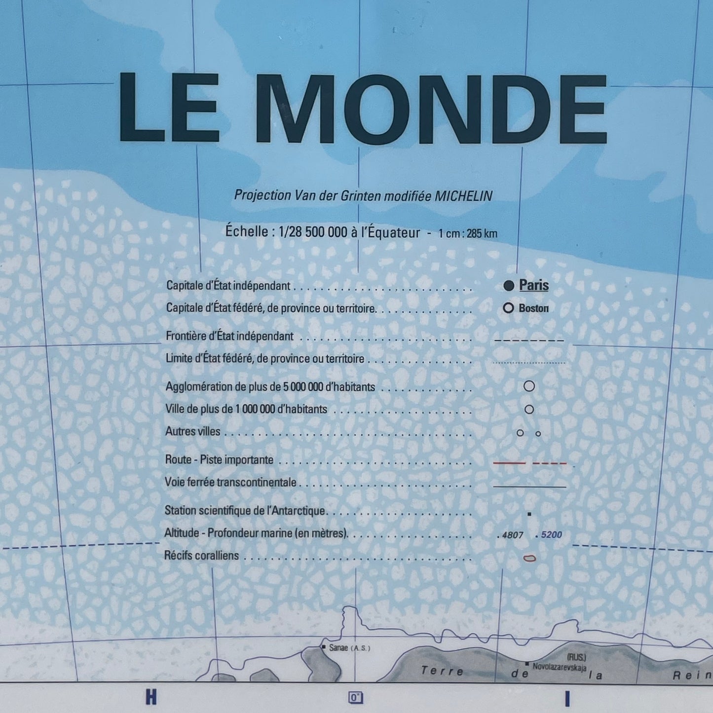 Carte du monde Michelin plastifiée 144x100cm - Ref 949