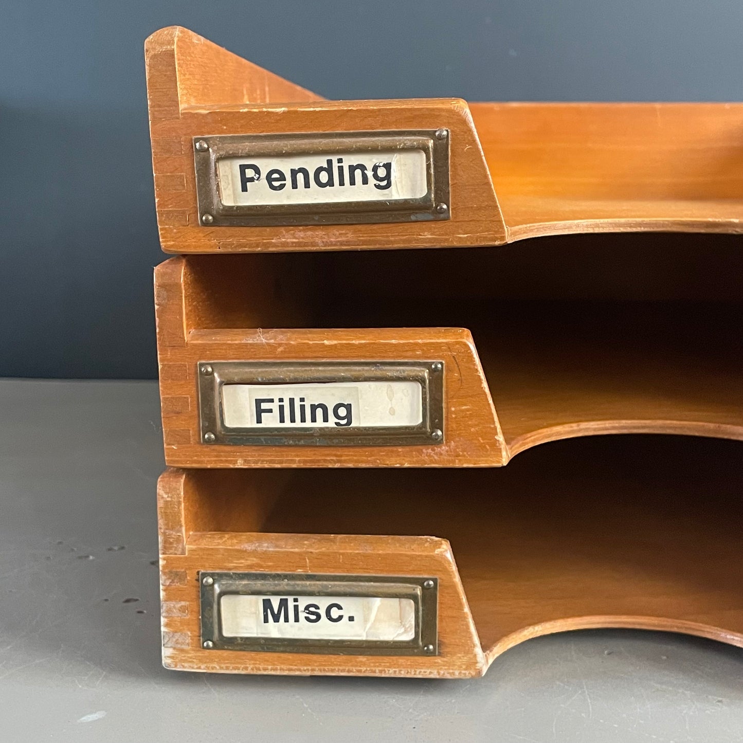 Organiseur trieur de bureau ancien en bois - Ref 1105