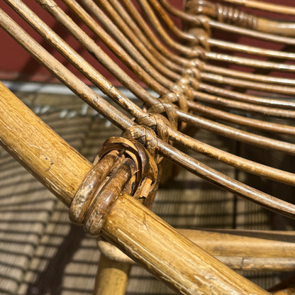 Paire de fauteuils en bambou et rotin vintage, style Riviera, années 60-70 - Ref 1257