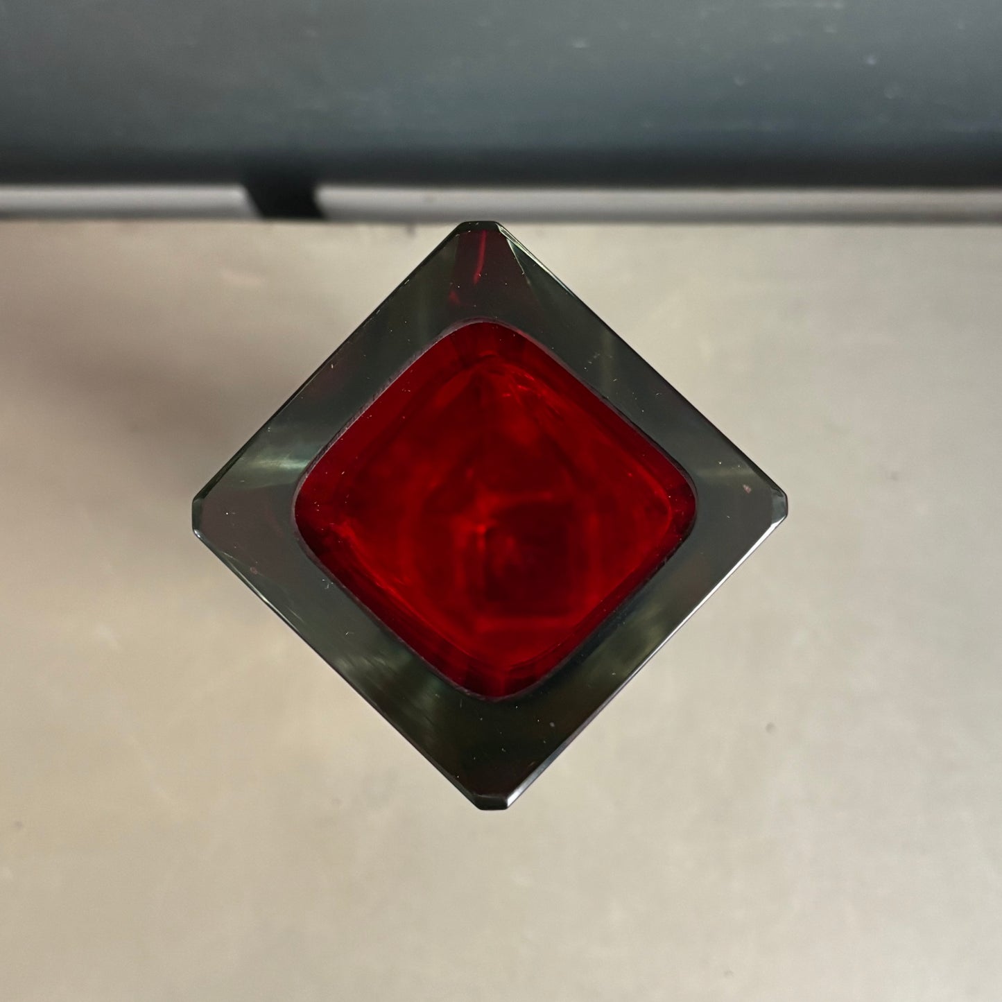 Vase Murano sommerso grand modèle rouge et bleu - Mandruzzato - Années 70 - Ref 1313