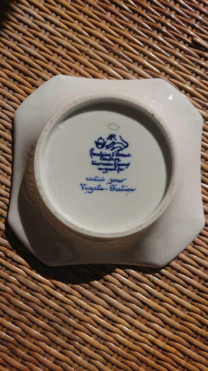 Cendrier en porcelaine d'Arras Caudron