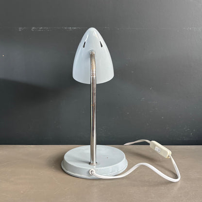 Lampe de bureau vintage Kompernass orientable en métal laqué gris perle - Ref 1270