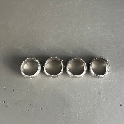 Lot de 4 ronds de serviette en métal argenté - Ref 1292