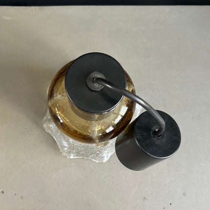 Suspension tulipe en verre bullé bicolore - Ref 1394