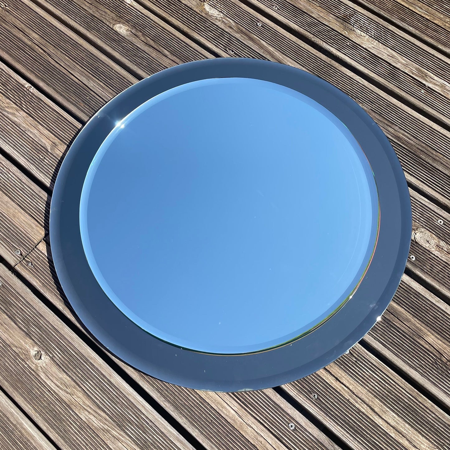 Miroir de salle de bain rond bicolore - Ref 946